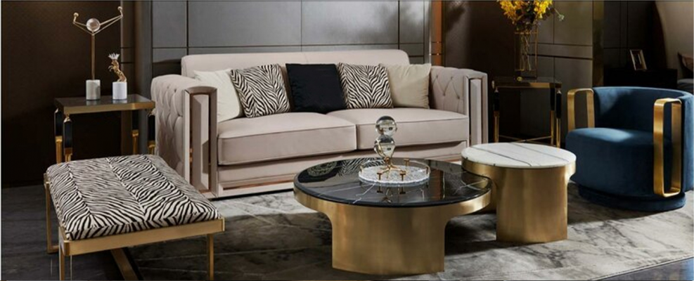 Chesterfield Sofa Beige Lieder Luxus Wunnzëmmer Design Couchen Polster