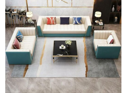 Liederdivan Sofa Canapé Polster 321 Sëtzer Ziechentësch 2x Bäitëscht 6 Deeler Nei