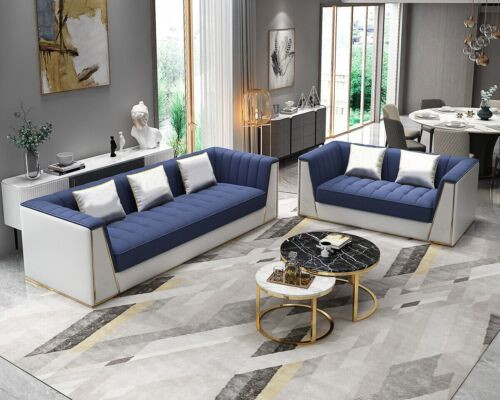 Designer Sofa Garnitur Luxus Sofa Canapé Këssen Set Garnitur 3 2 Sëtzer 2 teileg Set