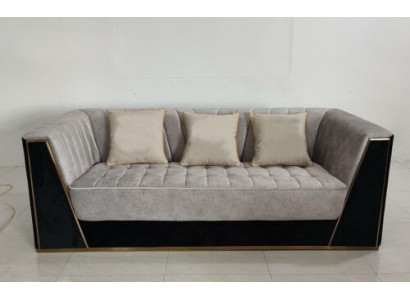 Canapé 3 Sëtz Sofas Luxus Textilstoff Couchen grouss Këssen Designer Miwwelen Dräi-Sëtzer