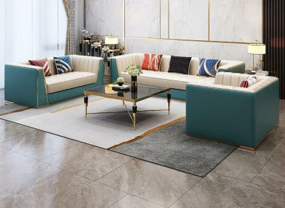 Sofagarnitur Designer Sofa Ledersofa 321 Sitzplazen Dekorativ Modernt Sofa