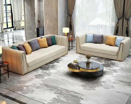 Sofagarnitur Designer Sofa Ledersofa 321 Sitzplazen Dekorativ Modernt Sofa