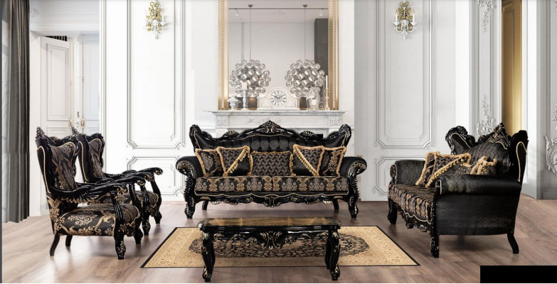 Luxus Garnitur Set 5tlg Sofagarnitur 3+3+1+1 Sëtzer Couchtisch Canapé Fauteuil Canapéen