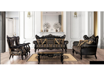 Luxus Garnitur Set 5tlg Sofagarnitur 3+3+1+1 Sëtzer Couchtisch Canapé Fauteuil Canapéen