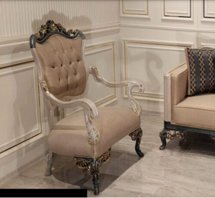 Sëtz Oueressel Design Polstersofa Canapé Textil Barock Wunnzëmmer Stoff Sëtz