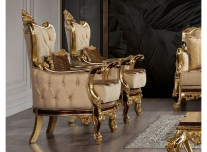 Sëtz Design Polster Sofa Barock Chesterfield Textil Stuff Nei Ouerensessel