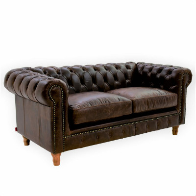 Design Lieder Sofa Couch - Chesterfield Polster Dräisëtzer 220cm