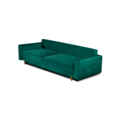 Funktionell a mega gemittlecht 3-Sëtzer-Schlofsofa a luxuriéisem Gréng.