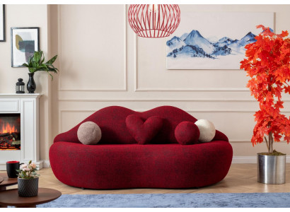 Lippen 3 Sëtzer Designer Sofa Couch Polster Sofas Couchen Textil Rout