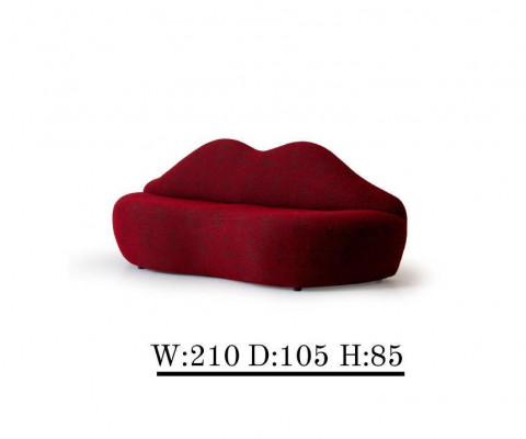 Lippen 3 Sëtzer Designer Sofa Couch Polster Sofas Couchen Textil Rout