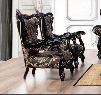 Fautteuil Ouerfautteuil Luxus Stoff Sëtz Sëtzer Design Polster Barock Textil Miwwelen