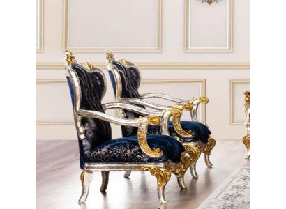 Fautëil Ouerfautëil Design Polster Canapé Couch Barock Sëtz Stil 1 Sëtzer Textil
