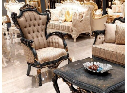 Luxussessel Ouschterstull Design Polstersofa Canapé Chesterfield Textil 1-Sëtzer
