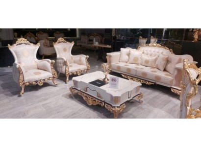 Luxus Chesterfield Set 3+3+1 Couchtisch Barock Rokoko Sëtzpolster Garnituren
