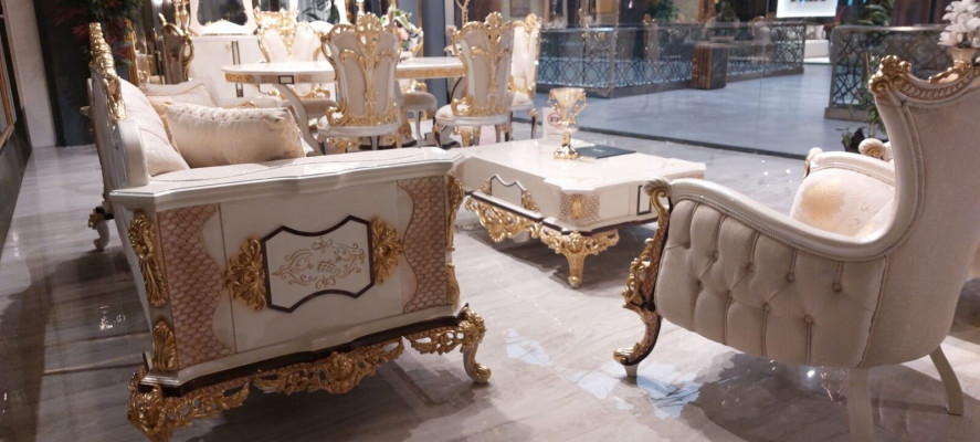 Luxus Chesterfield Set 3+3+1 Couchtisch Barock Rokoko Sëtzpolster Garnituren