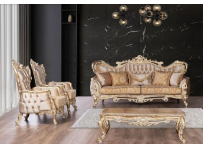Luxus Set Garnitur Sofagarnitur 3+1+1 Sëtzer Sofa Fauteuil Sofas Relax Wunnzëmmer