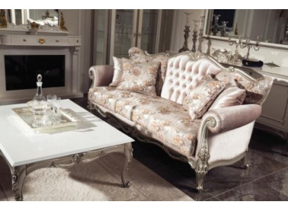 Rosa Canapé Këssen Sofa Canapéen 3 Sëtz Dräisëtzer Stoffssofa Barock Rokoko