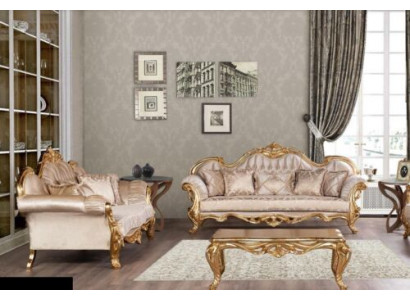 Luxus Sofagarnitur 3+3 Sëtzer Couchtisch Garnitur Set Sofa Fotell Sofas 2tlg.