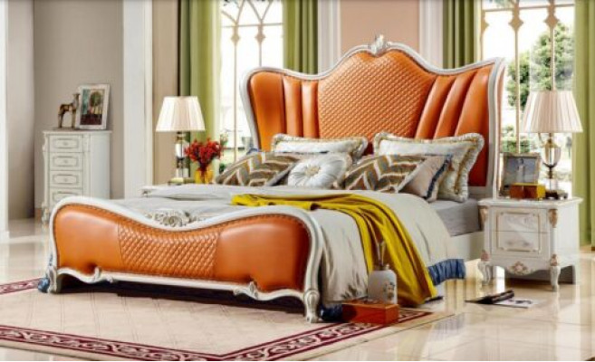 Orange Bett Schlofkummer Better 180x200 Luxus Hotel Duebelbett Miwwelen