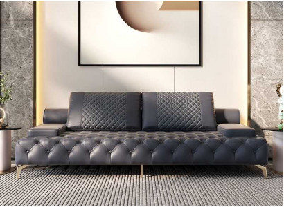 Canapé 3-Sëtzer Miwwelen Lieder Dräisëtzer Canapéë Wunnzëmmer Stil 3-Sëtzer Chesterfield