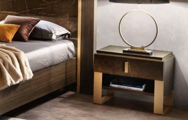Bett Nopeschdësch Kommode 4-deel Schlofzëmmer Set Deko Design Modern Luxus
