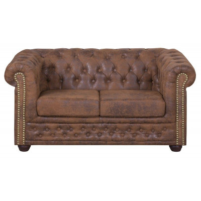Chesterfield York Gobi 2-Sëtz Lieder Canapé Polster Sofas Couchen Nei
