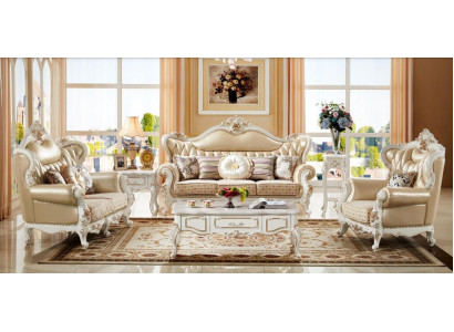 Klassesch Chesterfield Sofa-Set Couch Set Miwwel fir de Wunnzëmmer
