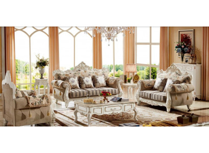 Klassesch Design Sofagarnitur 3+2+1 Sëtzer Garnitur Sofa Sofae 3 Stéck Set
