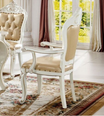 Klassesche Iesszëmmer Still Miwwelen Lehnstull Barock Fauteuil Design Still