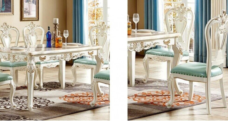 Stull Iesszëmmer Fotell Still Holz Beige Einsëtzeger Barock Lehnstull