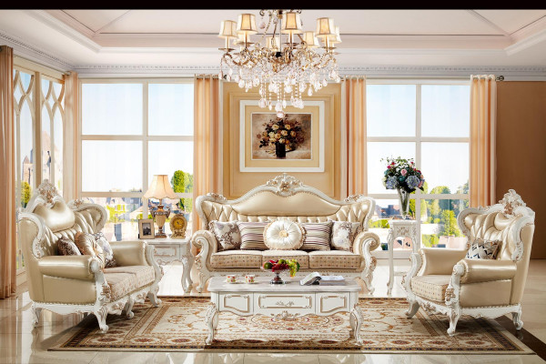 Sesselen Beige Elegantes Design Lieder Sesselen Klassesche Wunnzëmmer Luxus
