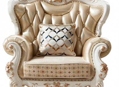 Sesselen Beige Elegantes Design Lieder Sesselen Klassesche Wunnzëmmer Luxus