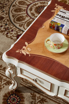 Couchtisch Wäiss Luxus Eleganten Wunnzëmmer Design Dëscher Klassesch Miwwelen