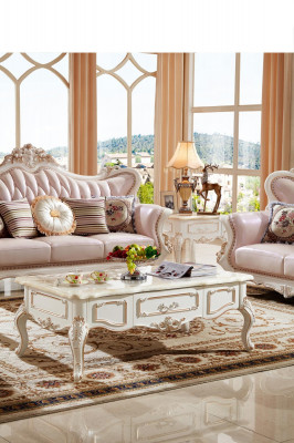Couchtisch Wäiss Dëscher Wunnzëmmer Elegant Klassesch Design Miwwelen