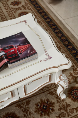Couchtisch Wäiss Dëscher Wunnzëmmer Elegant Klassesch Design Miwwelen