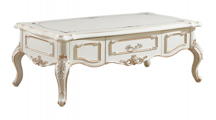 Couchtisch Wäiss Dëscher Wunnzëmmer Elegant Klassesch Design Miwwelen