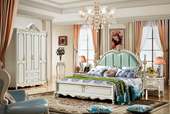 Bett Blo Schéin Eleganten Design Schlofzëmmer Polster Lieder Better