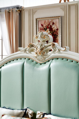 Bett Blo Schéin Eleganten Design Schlofzëmmer Polster Lieder Better