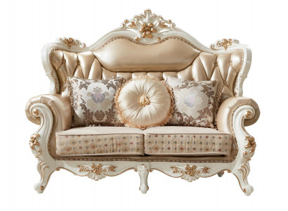 Sofa 2 Plazen Beige Luxus Lieder Living Zëmmer Klassesch Design Sofa Elegant
