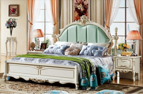 Klassesch Schlofzëmmer Bett Miwwelen Holz Lieder Better Barock Rokoko