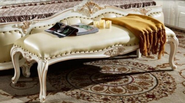 Foussocker Bänk Schlofzëmmer Bänken gepolstert Sëtzbank Miwwelen Barock