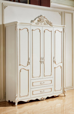 Kleederpress Wäiss Eleganten Schlofzëmmer Design Klassesch Miwwelen Luxus