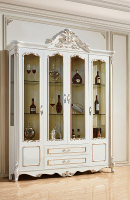 Antik Stil Schaf Barock Glasschaf Schief Méubelen Holz Vitrin