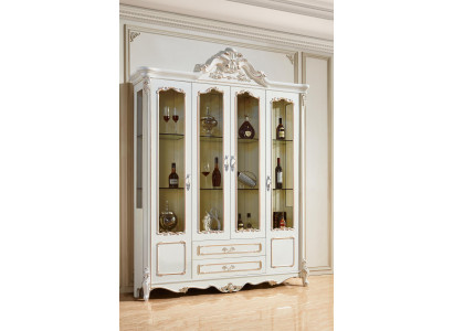 Antik Stil Schaf Barock Glasschaf Schief Méubelen Holz Vitrin