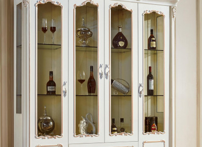 Antik Stil Schaf Barock Glasschaf Schief Méubelen Holz Vitrin