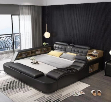 Duebelbett Schlofzëmmer Gepollstertebett 180x200cm Multifunktioun Bett Betten