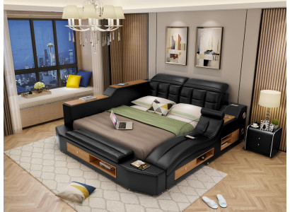 Design Ledderbetter Hotel Duebel Multifunktionbett Bluetooth Boxen Luxus