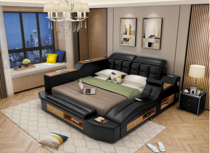 Design Ledderbetter Hotel Duebel Multifunktionbett Bluetooth Boxen Luxus