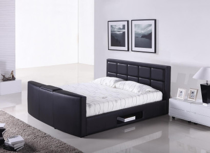 Bett mat Lift Fernsehhalterung Schlofzëmmer Better Polster Duebel