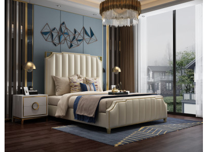 Design Bett Betten 180x200cm Dubai Duebel Hotel Holz Schlofzëmmer Luxus
